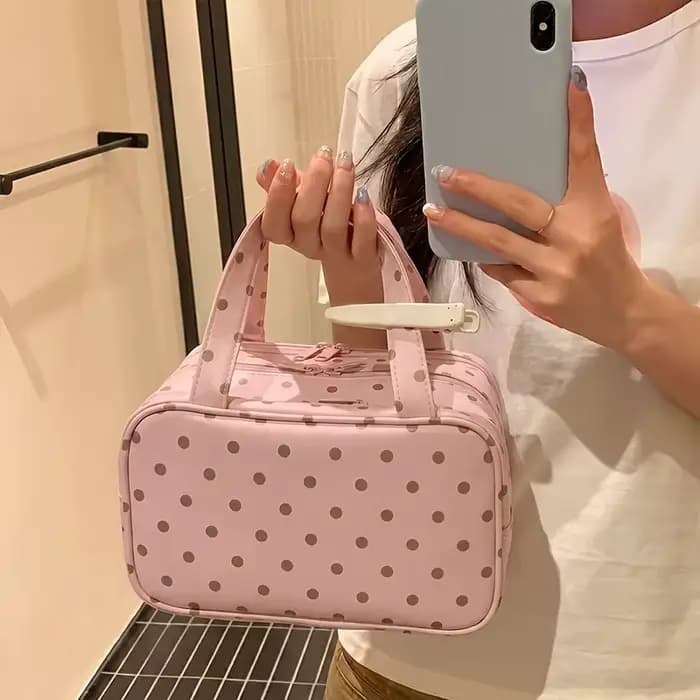 Nouvelle Trousse de Maquillage 2026 à Pois en PU
