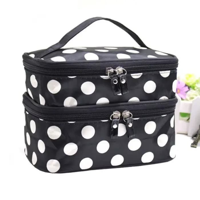 Sac de maquillage double couche tendance