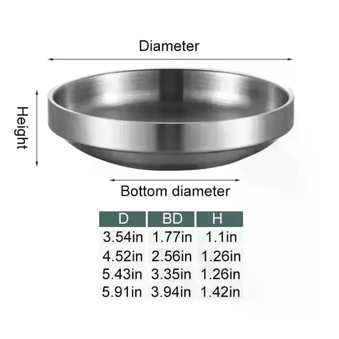 Assiette plate en acier inoxydable 201/304, bol à nouilles, assiette à dîner épaisse, assaisonnement pour la cuisine, vaisselle de Restaurant