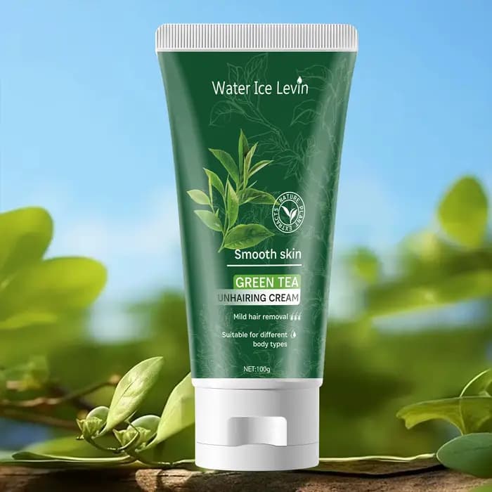 Crème Épilatoire Douceur au Thé Vert - Effet Peau Satinée - Formule Non Irritante - Pour une Sensation de Fraîcheur