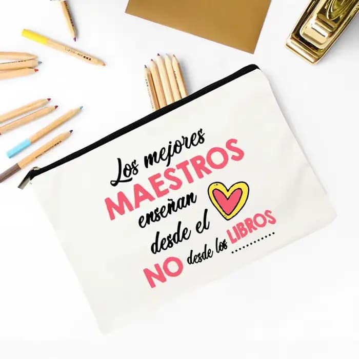 Meilleur professeur du monde espagnol imprimé voyage articles de toilette organisateur enseignant cadeau sacs de