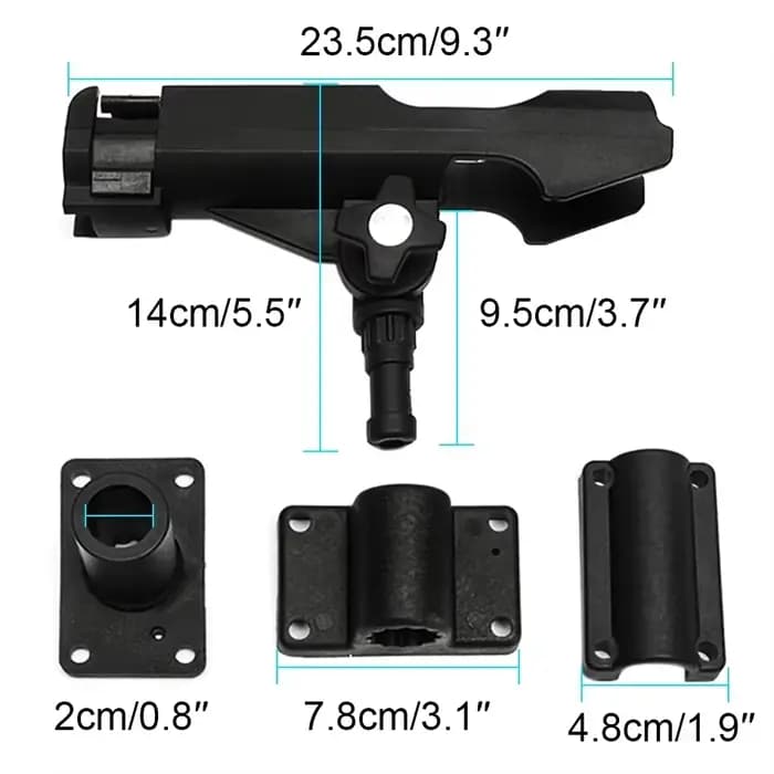 Accessoires de pêche pour bateaux : Support rotatif pour canne à pêche, fixation pour bateaux, yachts, planches et kayaks
