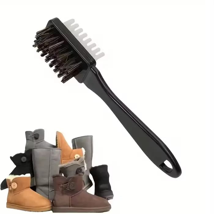 Brosse à chaussures et en daim 2 en 1 avec gomme | pour bottes, nubuck et soin simili cuir | Outil de nettoyage efficace double face