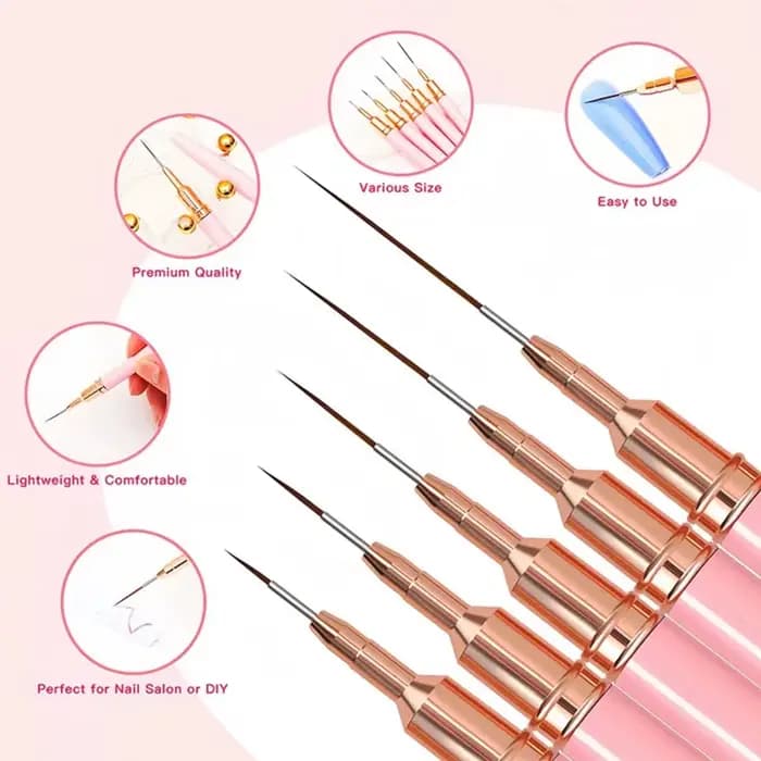 Ensemble de pinceaux à ongles fins pour Nail Art