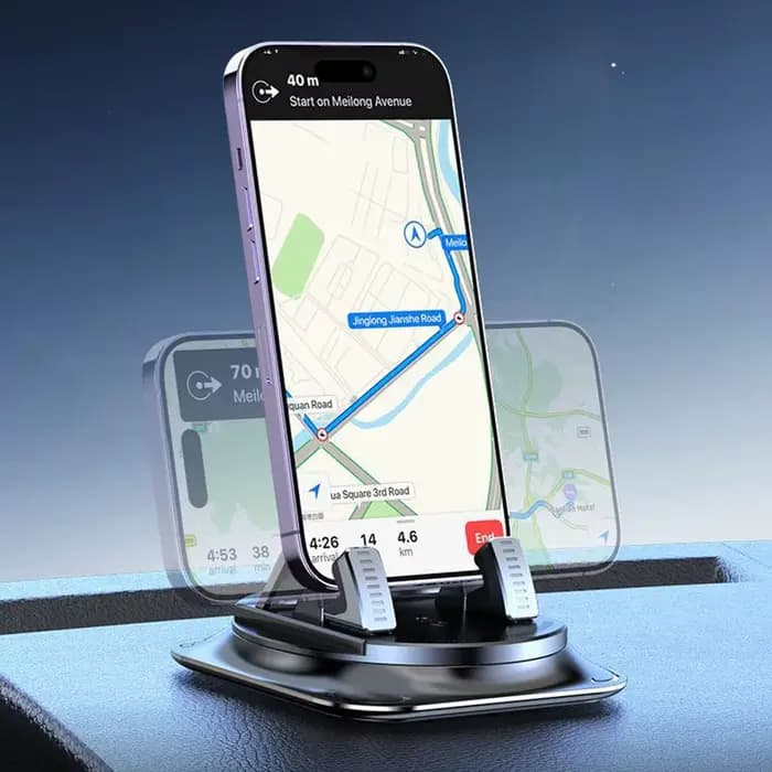 Support de téléphone portable pour tableau de bord de voiture, rotatif à 360°, fixation adhésive, support universel stable pour téléphone portable, accessoires pour voiture