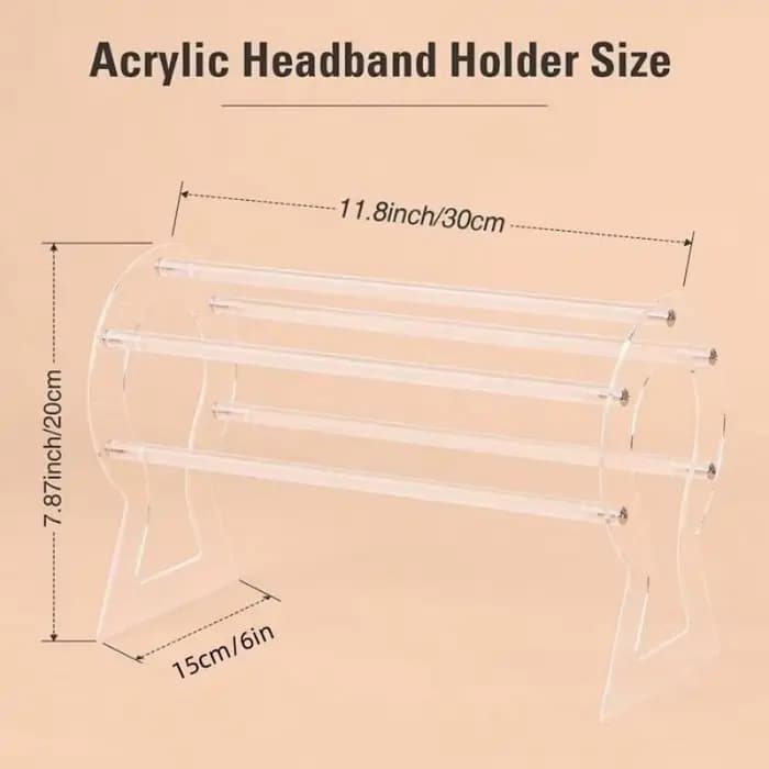 Support de rangement multifonctionnel en acrylique transparent pour serre-têtes et accessoires capillaires