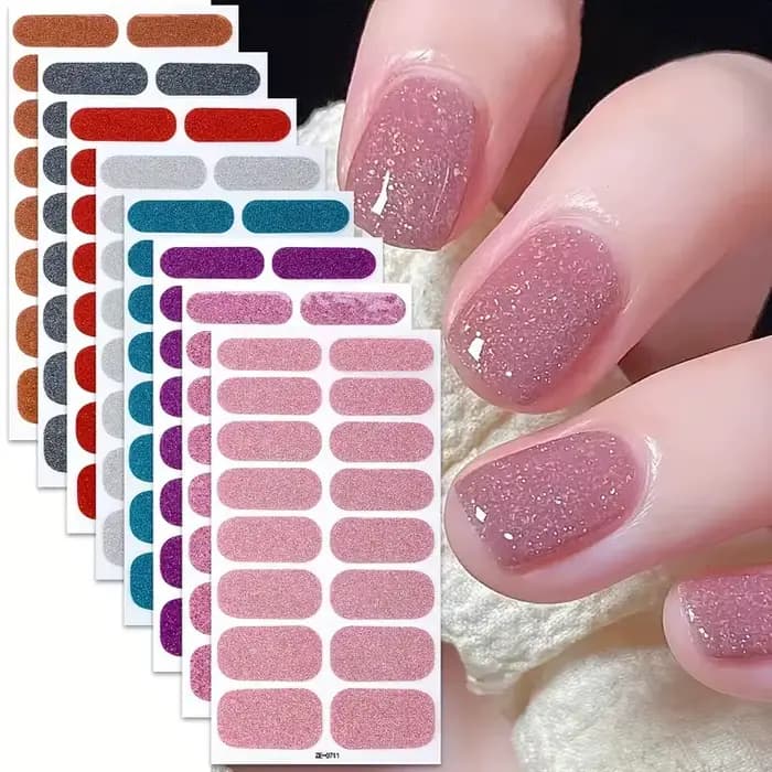 8 feuilles de bandes de vernis à ongles à enveloppe complète