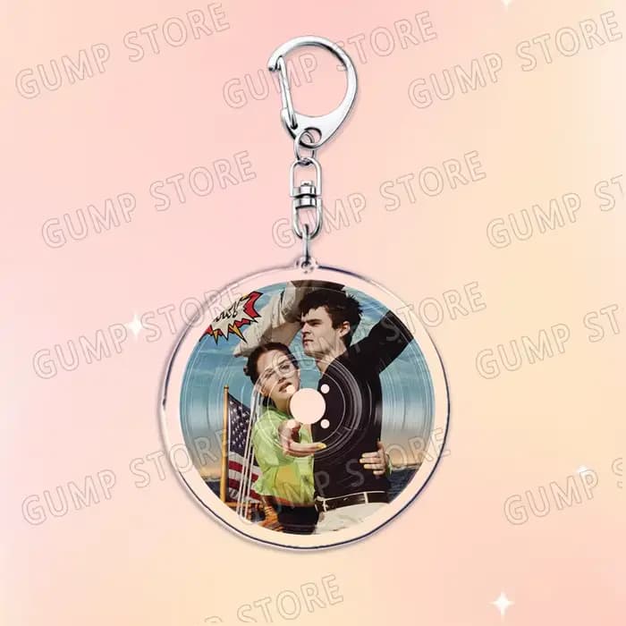 Porte-clés CD de musique populaire pour accessoires, bijoux avec couverture d'album classique de chanteur, cadeaux pour fans et amis