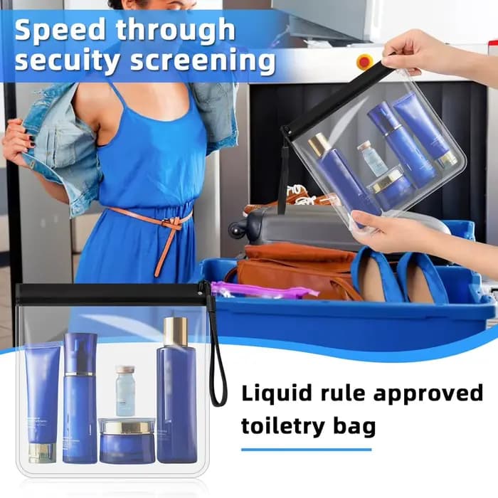 1 sac de toilette transparent pour voyage