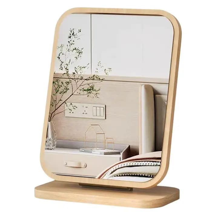 Miroir de maquillage sur pied pour bureau, double face, surface HD, réglage multi-angles, pour usage quotidien et vanité