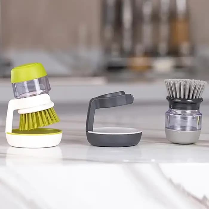 Regina Distributeur Palm Dish Brush, Équipé d'un support de rangement rapide Filles Livres Outil avec base de proximité Ustensiles de cuisine pour ustensiles de cuisine