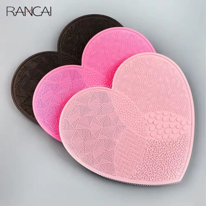 Tampon à récurer pinceaux de maquillage nettoyage Silicone avec ventouse amour nettoyant lavage brosse cosmétique fournitures de beauté outil