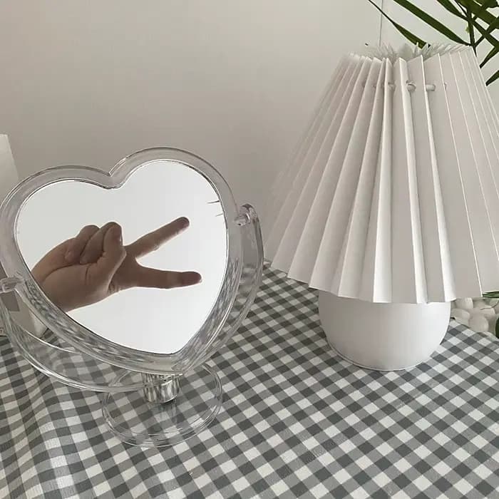 Ins-Miroir de maquillage rotatif double face
