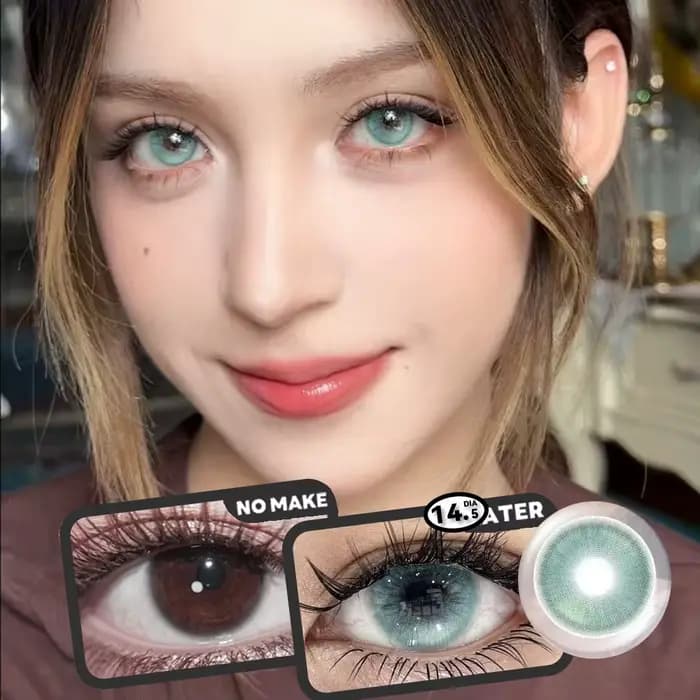 Lentilles de Contact de couleur verte pour les yeux 1 paire Cosplay Prescription pour myopia0-800 degrés