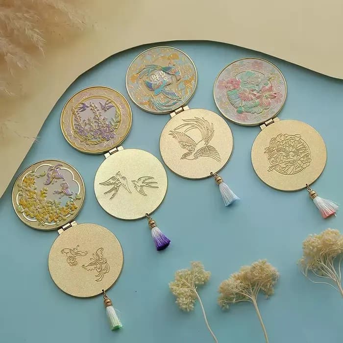 Miroir de maquillage en métal artisanal de Style chinois