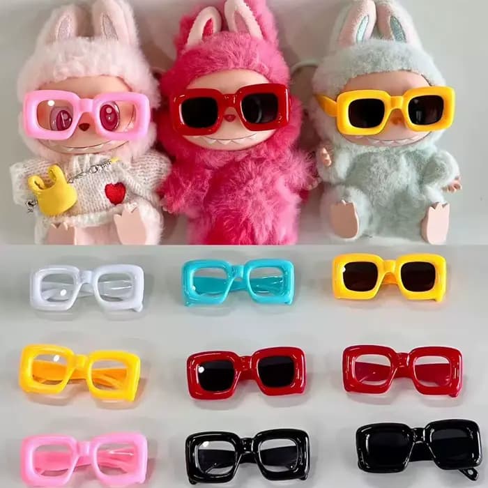 Labubu-Lunettes de Soleil Transparentes, Accessoires Colorés Bonbons, 15cm