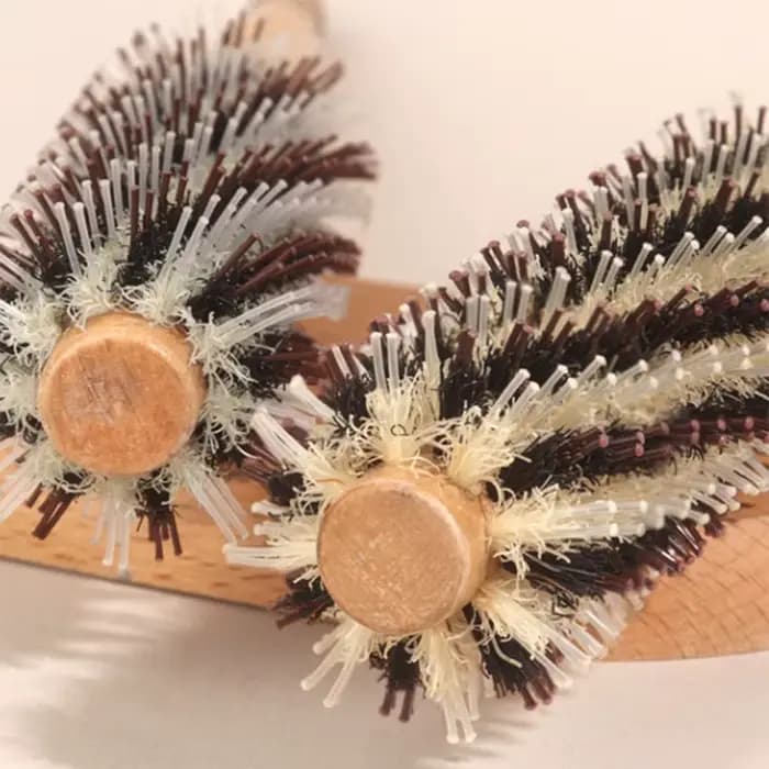 Brosse à cheveux en bois avec poils de sanglier naturels, peigne à cheveux en bois pour femmes, cheveux bouclés, coiffure