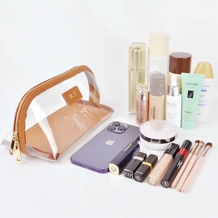 Sac de Maquillage Transparent avec Lettres Personnalisées