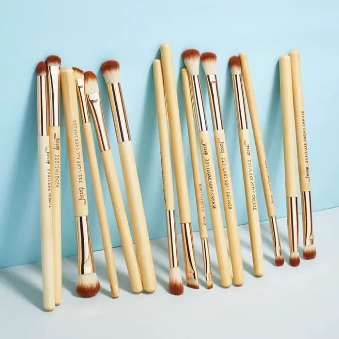 Jessup Pinceau de maquillage professionnel en bambou Beauté Set de pinceaux