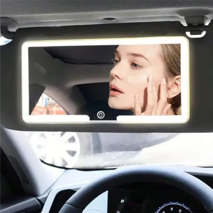 Miroir de vanité automatique HD, miroir de maquillage LED pour voiture, réglage à trois vitesses, plaque de pare-soleil, rétroviseur intérieur, écran tactile à intensité variable