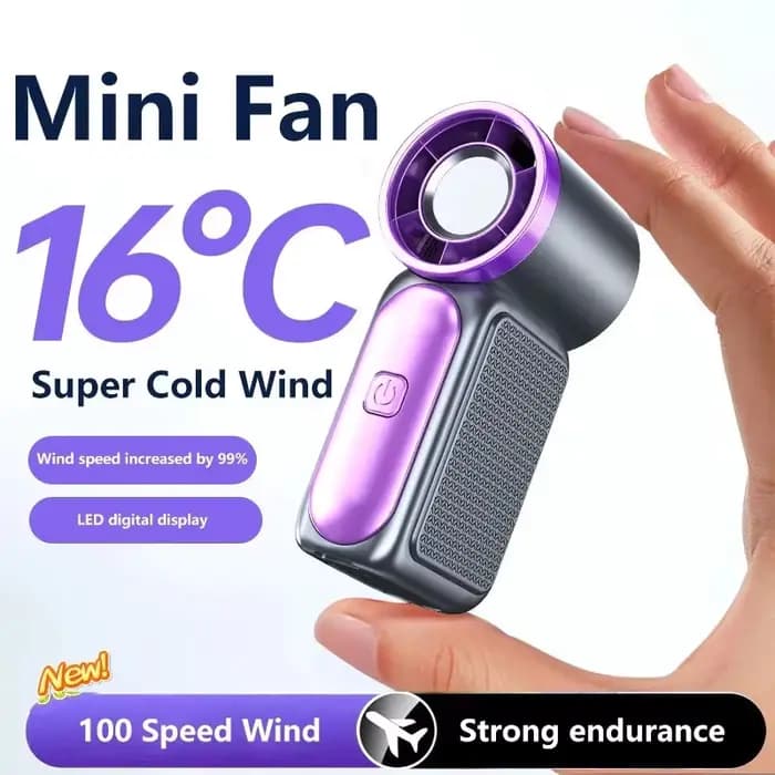 Mini ventilateur portatif 3600mAh, ventilateur turbo de poche haute vitesse pour les voyages en plein air