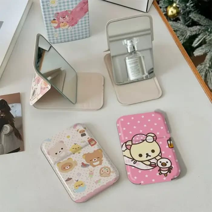Miroir de bureau portable pliable Rilakkuma Korilakkuma Kawaii