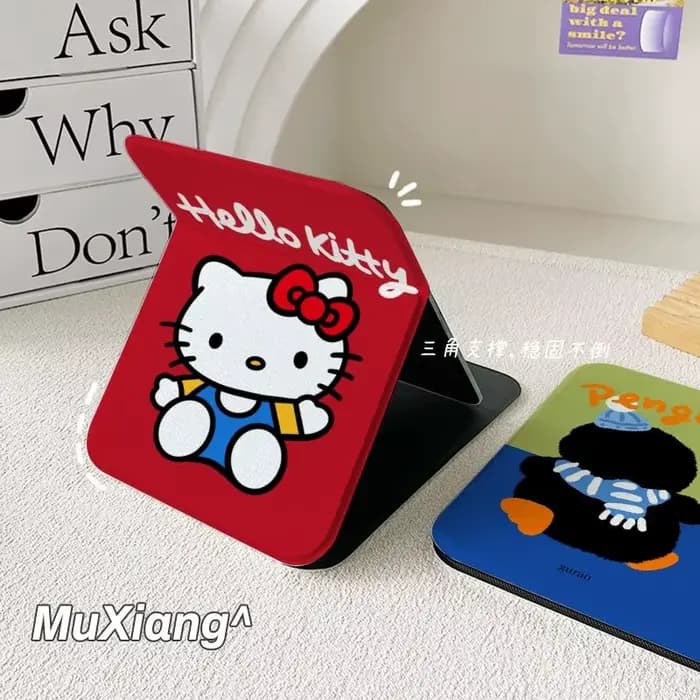Sanrio Nouveau Miroir Cosmétique Portable en Métal Hello Kitty Kawaii Anime Dessin