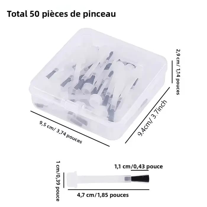 Pinceaux jetables plats pour vernis à ongles