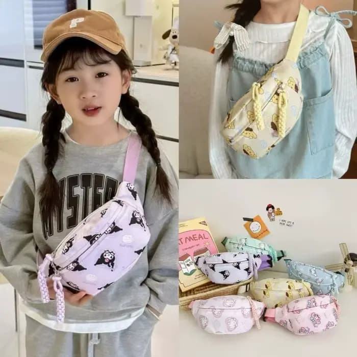 Sac à bandoulière imprimé Kuromi pour femmes et filles