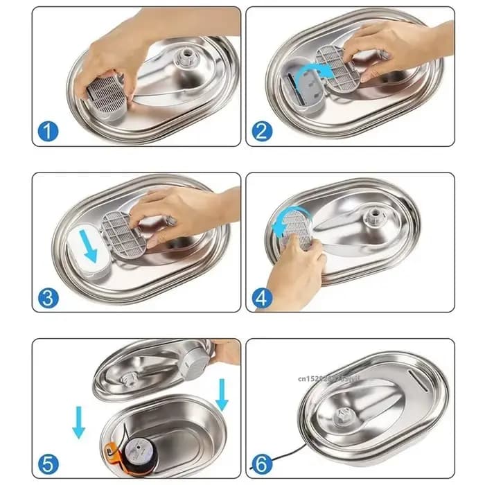 Filtres en éponge de charbon actif pour fontaine à eau pour chat, 6/8/12/15 pièces, pour distributeur d'eau en acier inoxydable, accessoire de soin de l'eau pour animaux de compagnie