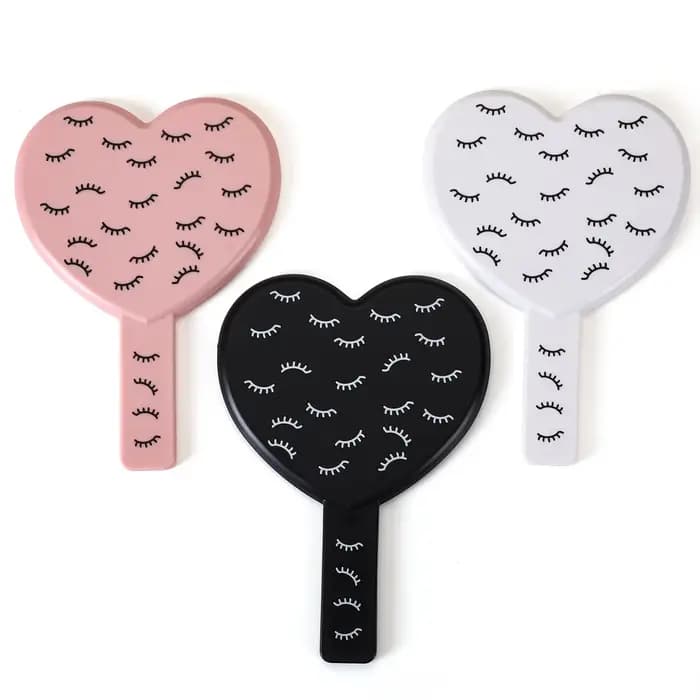 Miroir de vanité portatif en forme de coeur haute définition avec poignée
