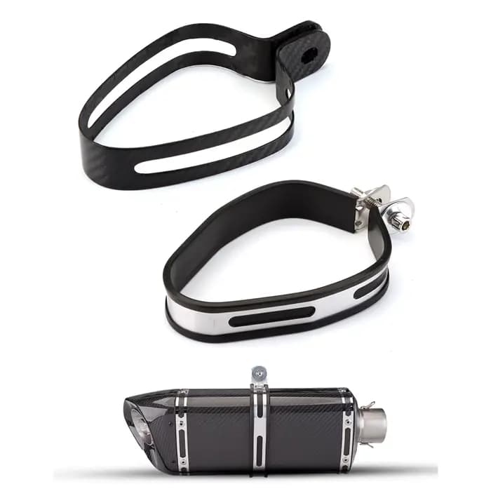 Accessoires pour système d'échappement de moto, support de fixation, anneau de fixation, fibre de carbone, acier inoxydable, pièces de rechange