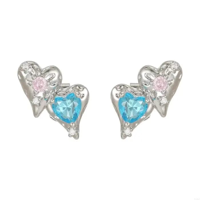 Clip d'oreille en forme cœur bicolore, accessoire crochet d'oreille pour Freeclip 1 2, décoration en métal K1KF