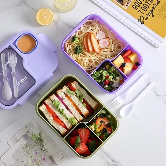 Bento boîte à déjeuner pour enfants filles dessin animé étudiants Kawaii mignon chauffé 3 grille Sandwich Snack boîte de nourriture cantine spéciale stockage des aliments