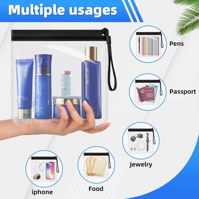 1 sac de toilette transparent pour voyage