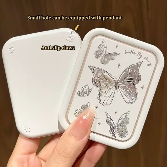 Mini miroir de poche pliable avec peigne