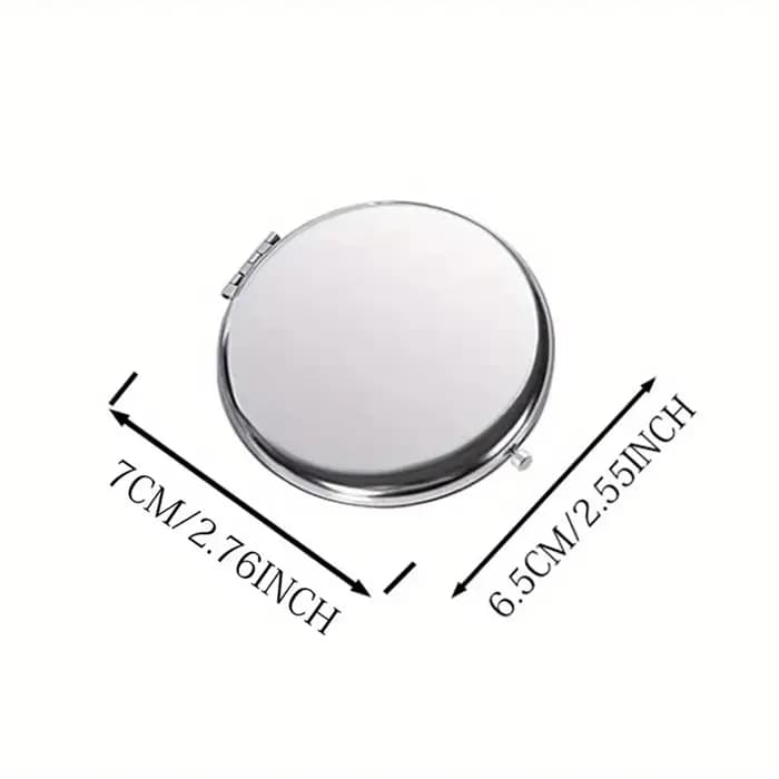Miroir compact gravé avec motif de fleur de naissance