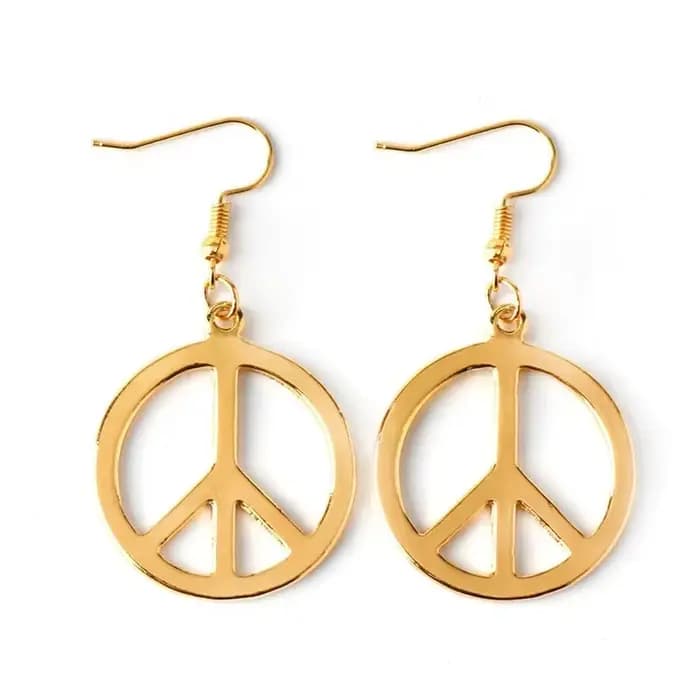 Tenues Hippie Disco des années 60 et 70 pour femmes, ensemble d'accessoires de Costume d'halloween Vintage, pantalon évasé Boho, gilet à franges, signe de paix