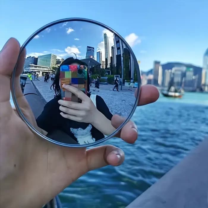 Petit miroir rond pour la photographie de voyage