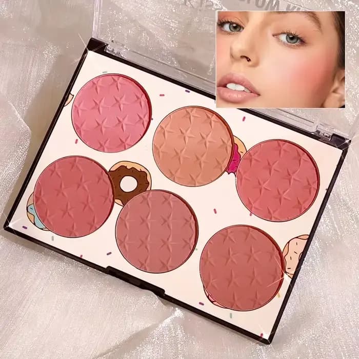 Palette de fards à joues 6 couleurs