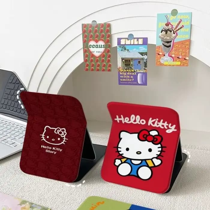 Sanrio Nouveau Miroir Cosmétique Portable en Métal Hello Kitty Kawaii Anime Dessin