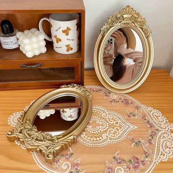 Miroir de Table à cadre sculpté de Style palais français rustique