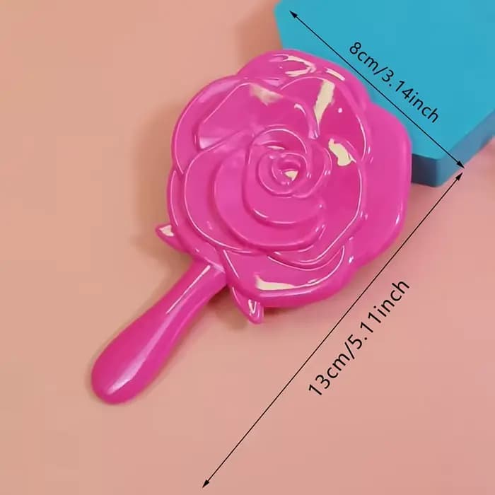Miroir de courtoisie à main Vintage Rose