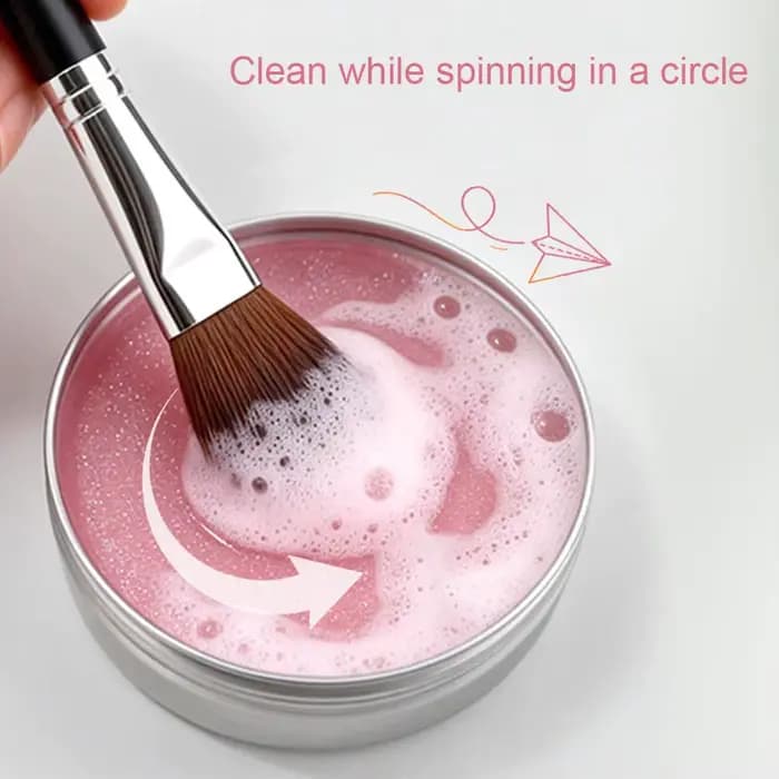Savon nettoyant pour pinceaux de maquillage avec tapis en silicone