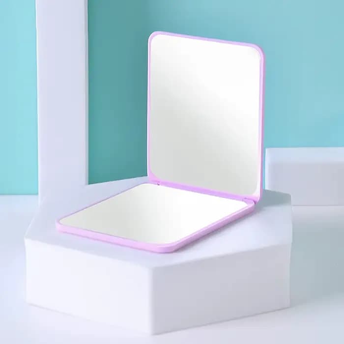 Mini miroir de maquillage carré pliable portable