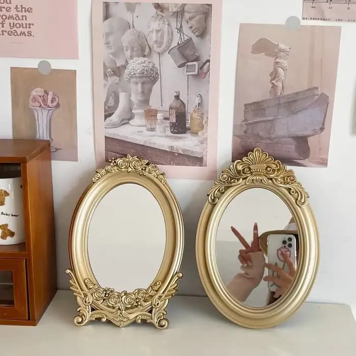 Miroir de Table à cadre sculpté de Style palais français rustique