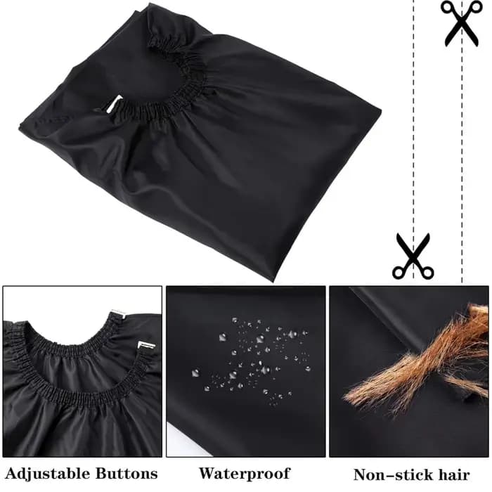 Cape de barbier noire pour hommes et femmes