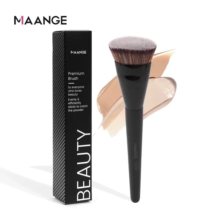 Brosse à fond de teint à tête plate avec boîte