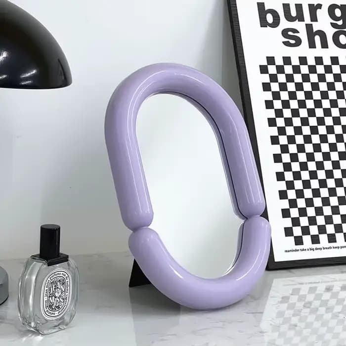 Miroir de courtoisie de style nordique avec cadre ondulé