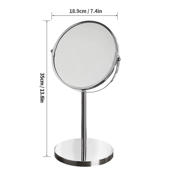 Miroir de maquillage grossissant sur pied rond